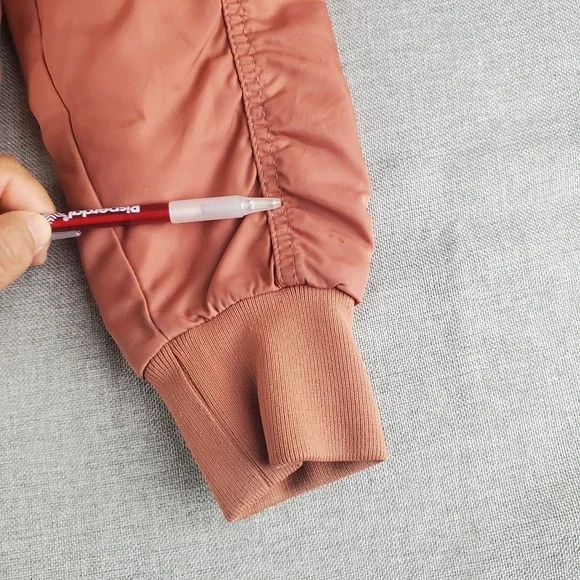 WILFRED Free Avion Bomber Jacket Womens Small Dark Peach Cropped Aritzia - Picture 16 of 16